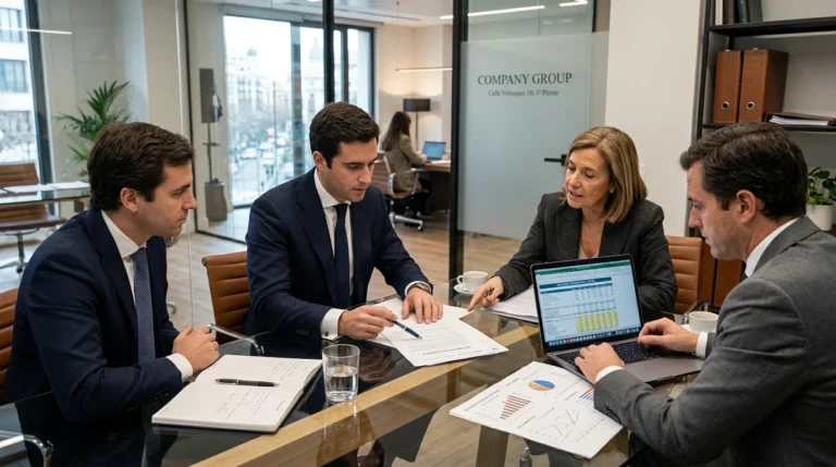 Due Diligence fiscal y legal, empresarios revisando documentos