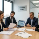 Inspección de Hacienda: empresario hablando con asesor fiscal para defender su negocio.